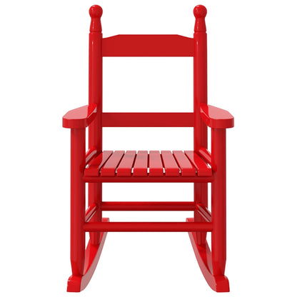 Rocking Chair for Children Red Solid Wood Poplar