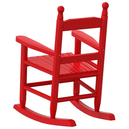 Rocking Chair for Children Red Solid Wood Poplar