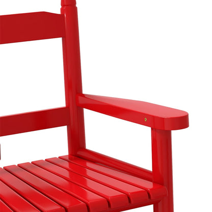 Rocking Chair for Children Red Solid Wood Poplar