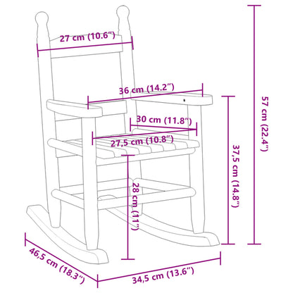 Rocking Chair for Children Red Solid Wood Poplar