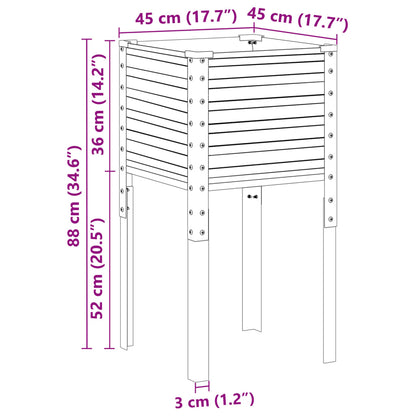 Garden Planter 45x45x88 cm Galvanised Steel