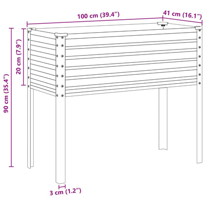 Garden Planter Grey 100x45x90 cm Steel