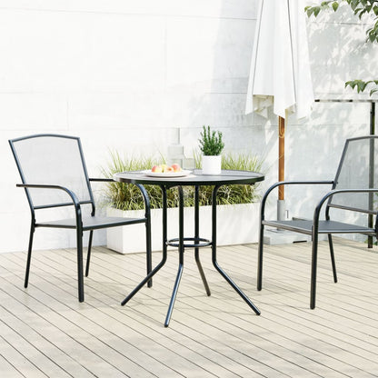 Patio Table Round Anthracite Ø80x72.5 cm Powder-coated Steel