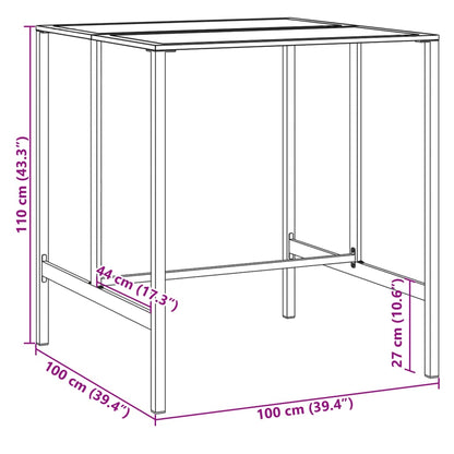 Bar Table Black 100x100x110 cm Powder-coated Steel