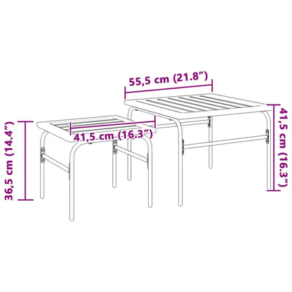 Garden Nest of Coffee Tables 2 pcs Brown and Black Steel