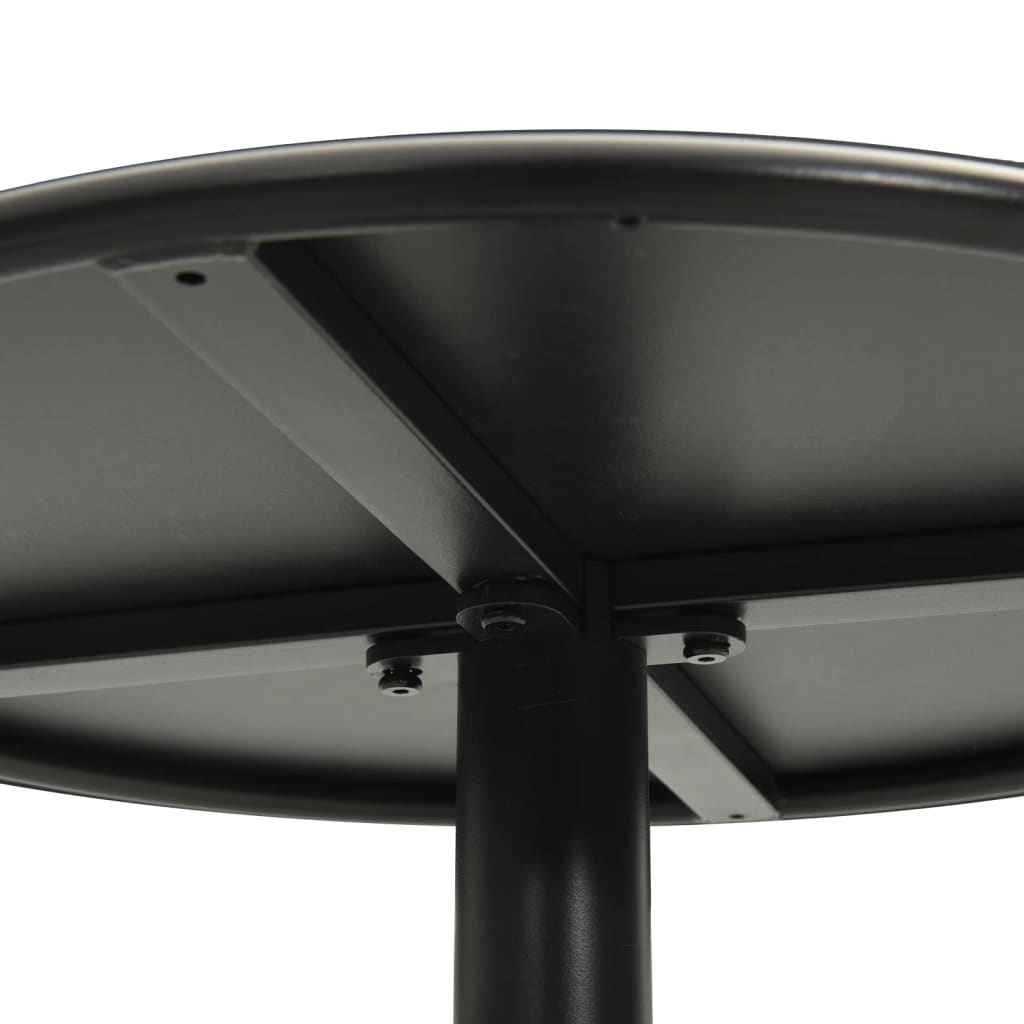 Garden Table Round Black Ø50x72 cm Steel