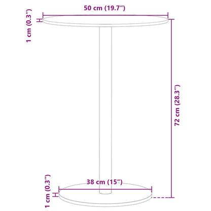 Garden Table Round Black Ø50x72 cm Steel