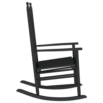 Rocking Chairs with Curved Seats 2 pcs Black Solid Wood Poplar