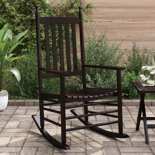 Rocking Chairs with Curved Seats 2 pcs Brown Solid Wood Poplar