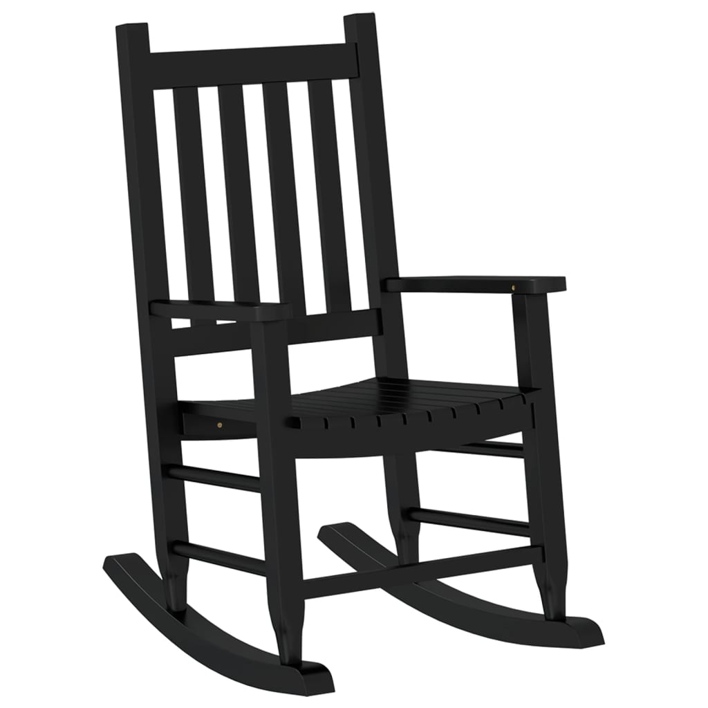 Rocking Chairs for Children 2 pcs Black Solid Wood Poplar