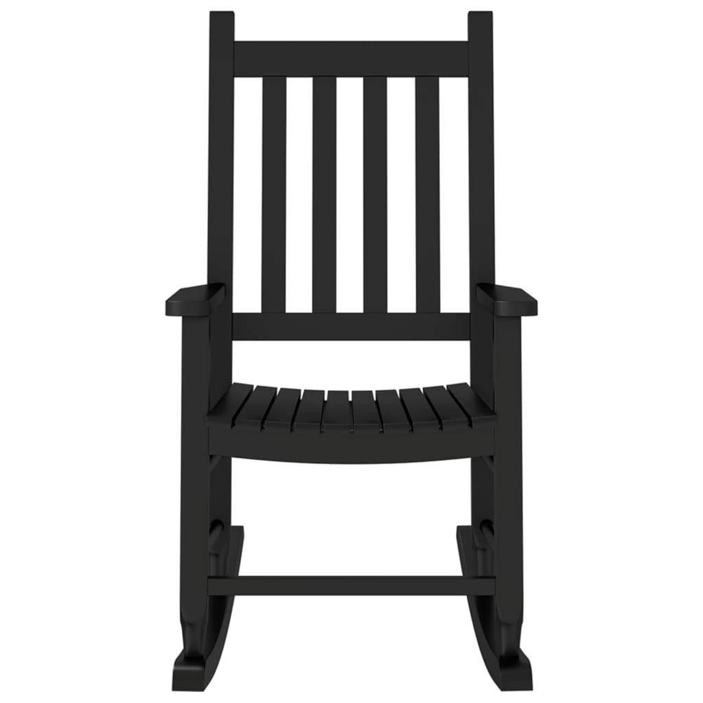 Rocking Chairs for Children 2 pcs Black Solid Wood Poplar