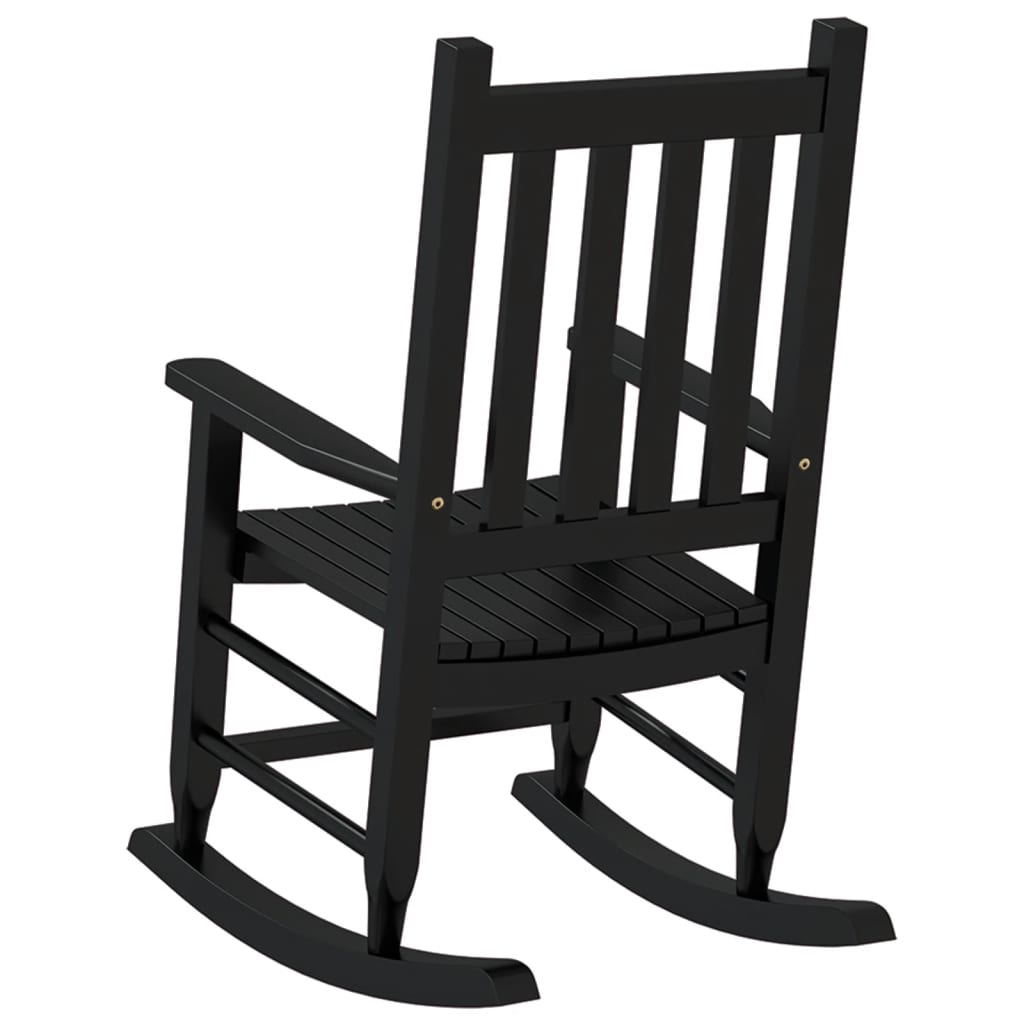 Rocking Chairs for Children 2 pcs Black Solid Wood Poplar