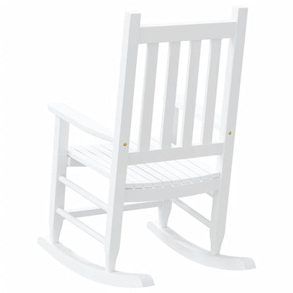 Rocking Chairs for Children 2 pcs White Solid Wood Poplar