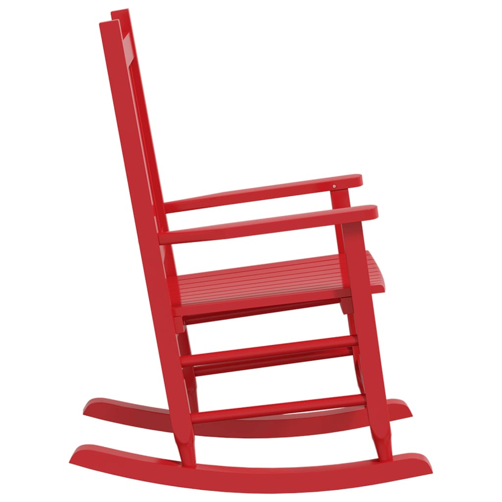 Rocking Chairs for Children 2 pcs Red Solid Wood Poplar