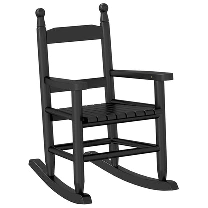 Rocking Chairs for Children 2 pcs Black Solid Wood Poplar