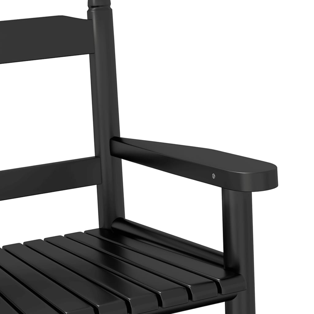 Rocking Chairs for Children 2 pcs Black Solid Wood Poplar