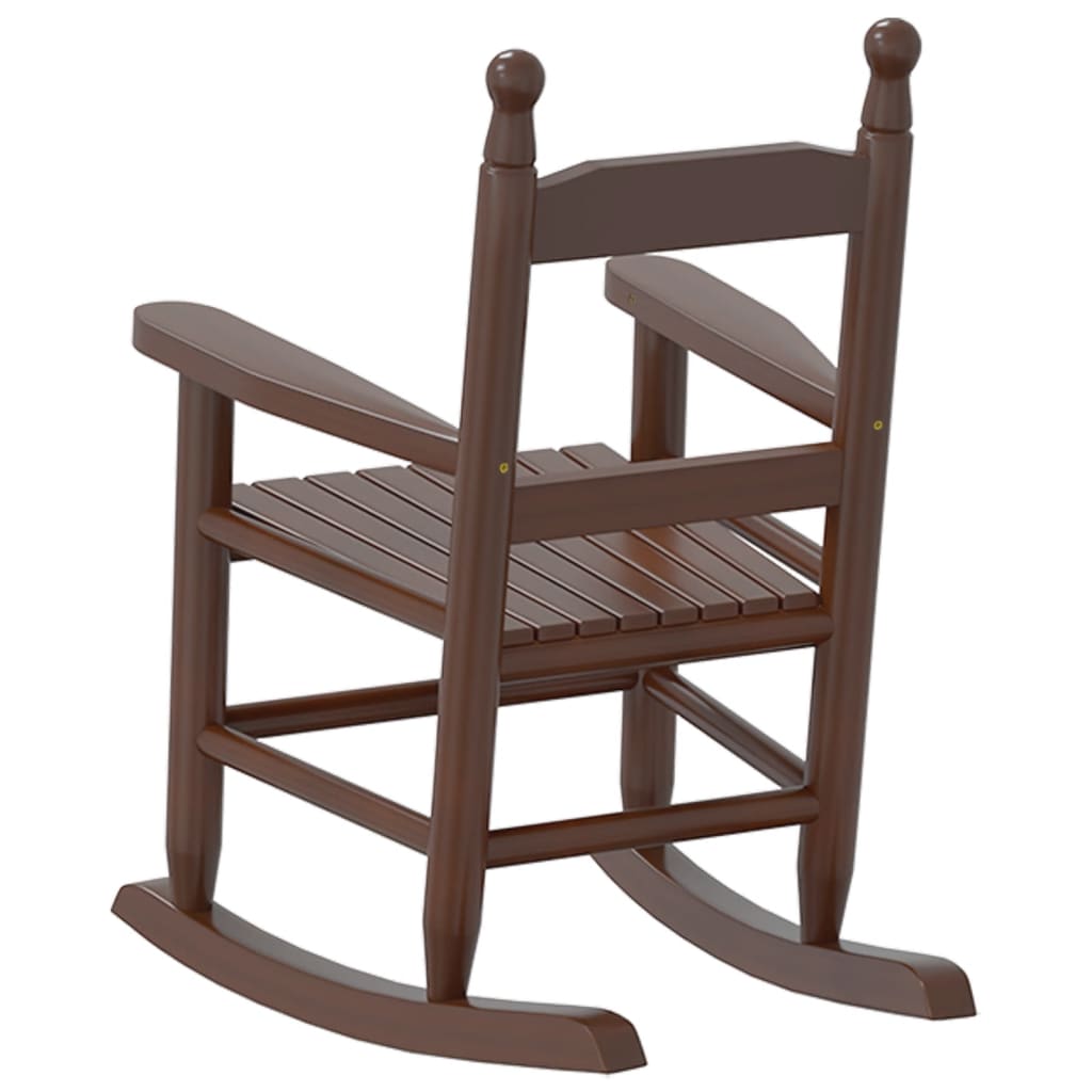 Rocking Chairs for Children 2 pcs Brown Solid Wood Poplar