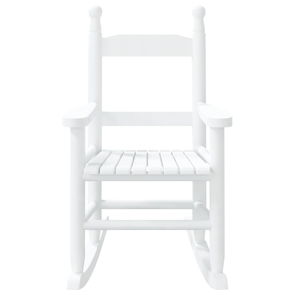 Rocking Chairs for Children 2 pcs White Solid Wood Poplar