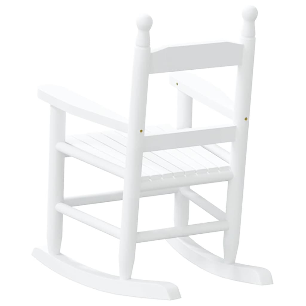 Rocking Chairs for Children 2 pcs White Solid Wood Poplar