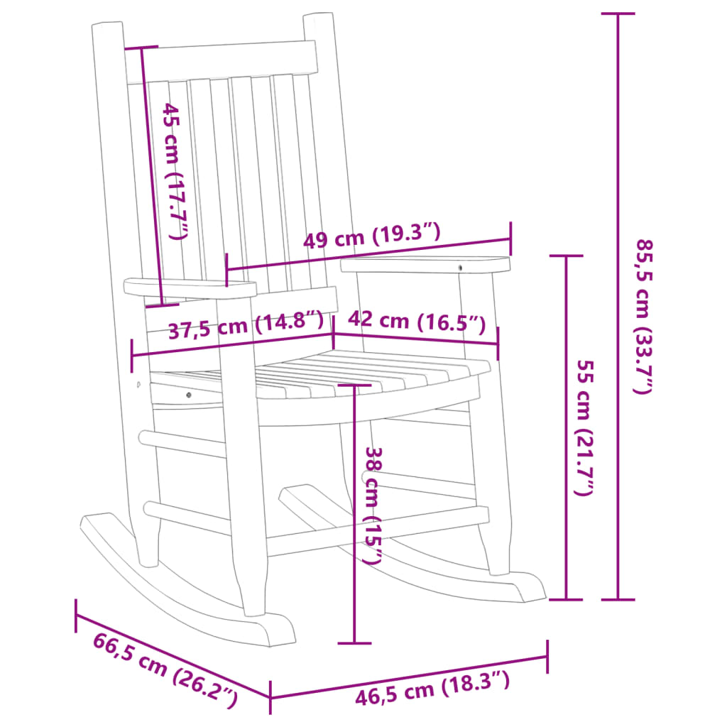 Rocking Chairs for Children 2 pcs White Solid Wood Poplar