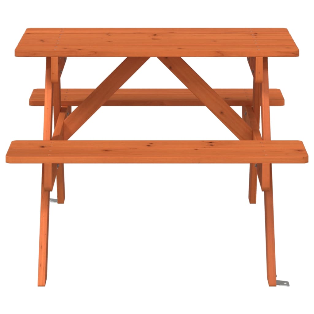 Picnic Table for 4 Kids with Umbrella Hole Solid Wood Fir