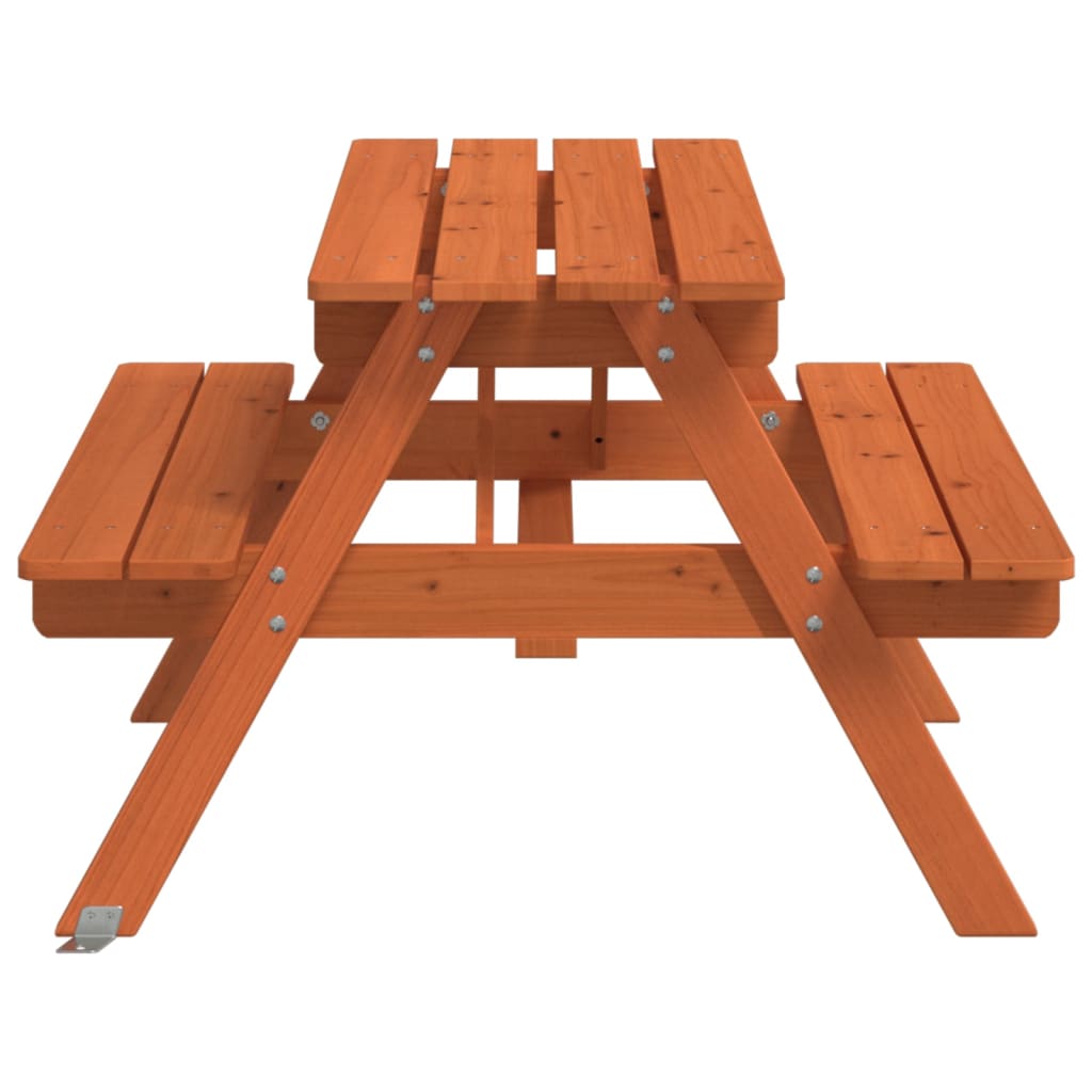 Picnic Table for 4 Kids with Umbrella Hole Solid Wood Fir