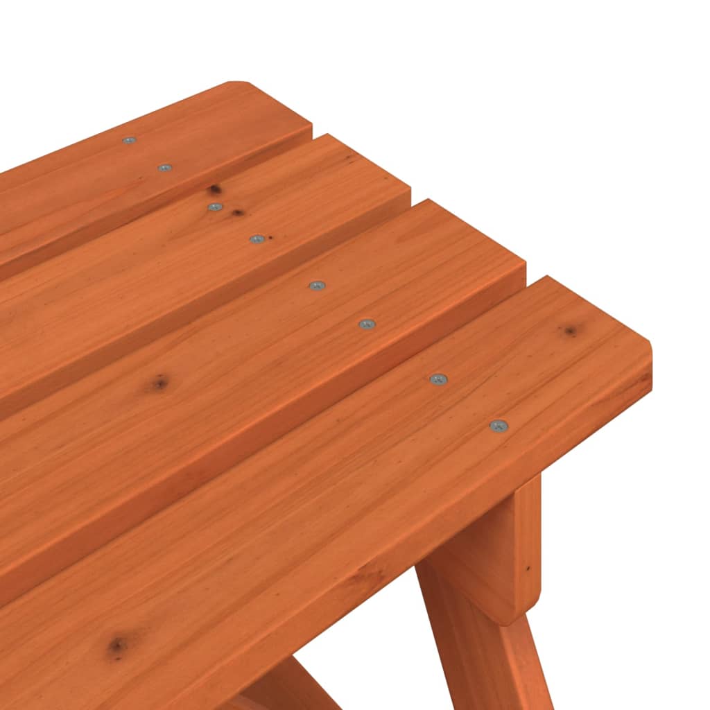 Picnic Table for 4 Kids with Umbrella Hole Solid Wood Fir