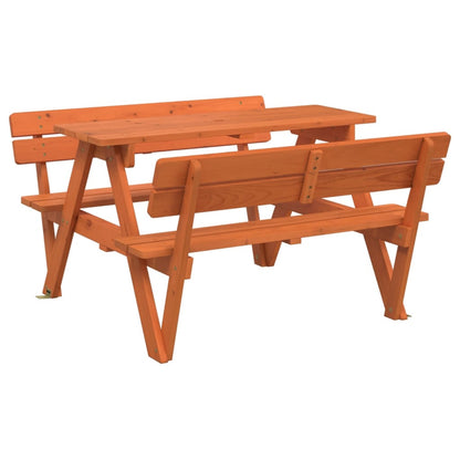 Picnic Table for 4 Kids with Umbrella Hole Solid Wood Fir