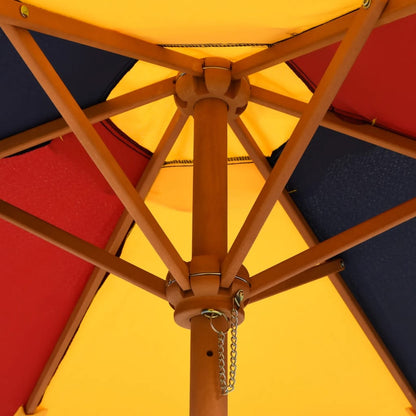 Garden Umbrella for Kids with Wooden Pole Ø120x140 cm