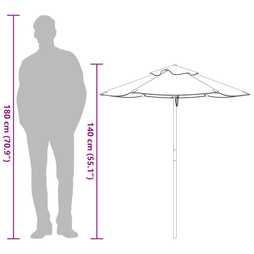 Garden Umbrella for Kids with Wooden Pole Ø120x140 cm