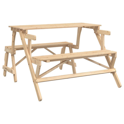 Picnic Table with Benches Solid Wood Fir 2-in-1 Convertible