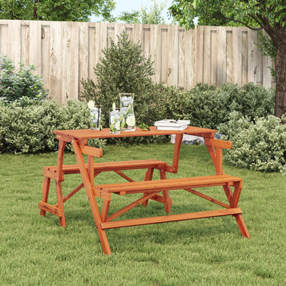 Picnic Table with Benches Solid Wood Fir 2-in-1 Convertible