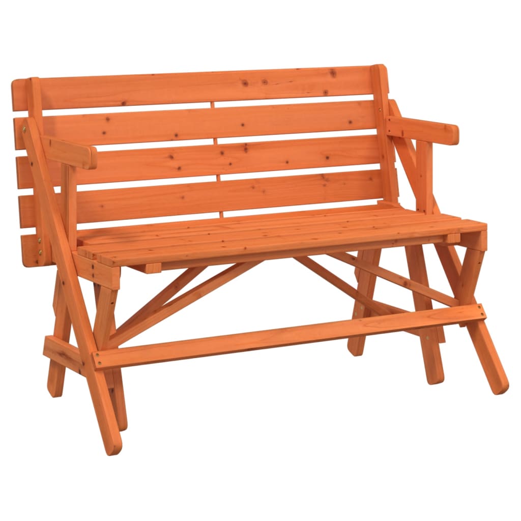 Picnic Table with Benches Solid Wood Fir 2-in-1 Convertible