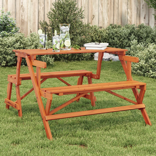 Picnic Table with Benches Solid Wood Fir 2-in-1 Convertible