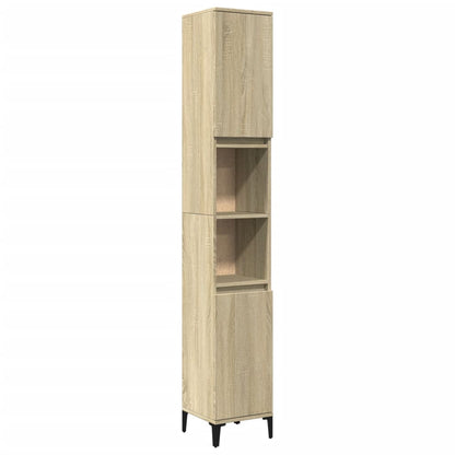 Bathroom Cabinet Sonoma Oak 30x30x190 cm Engineered Wood