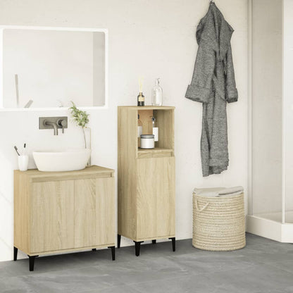 Bathroom Cabinet Sonoma Oak 30x30x100 cm Engineered Wood