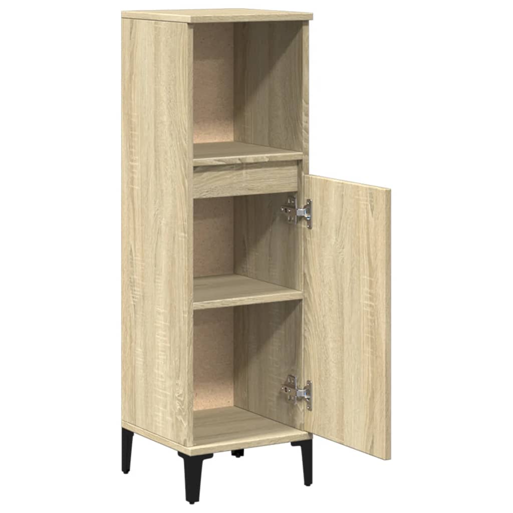 Bathroom Cabinet Sonoma Oak 30x30x100 cm Engineered Wood