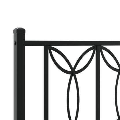 Metal Bed Frame without Mattress with Headboard Black 120x190cm