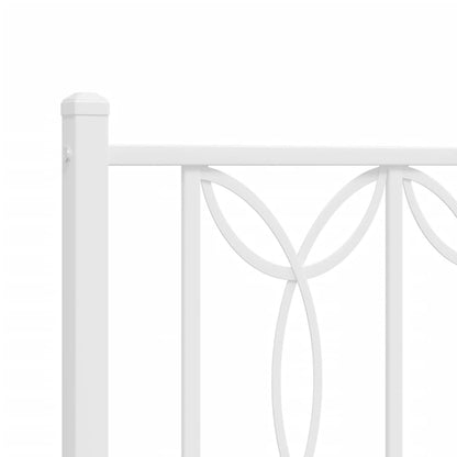 Metal Bed Frame without Mattress with Headboard White 120x190cm