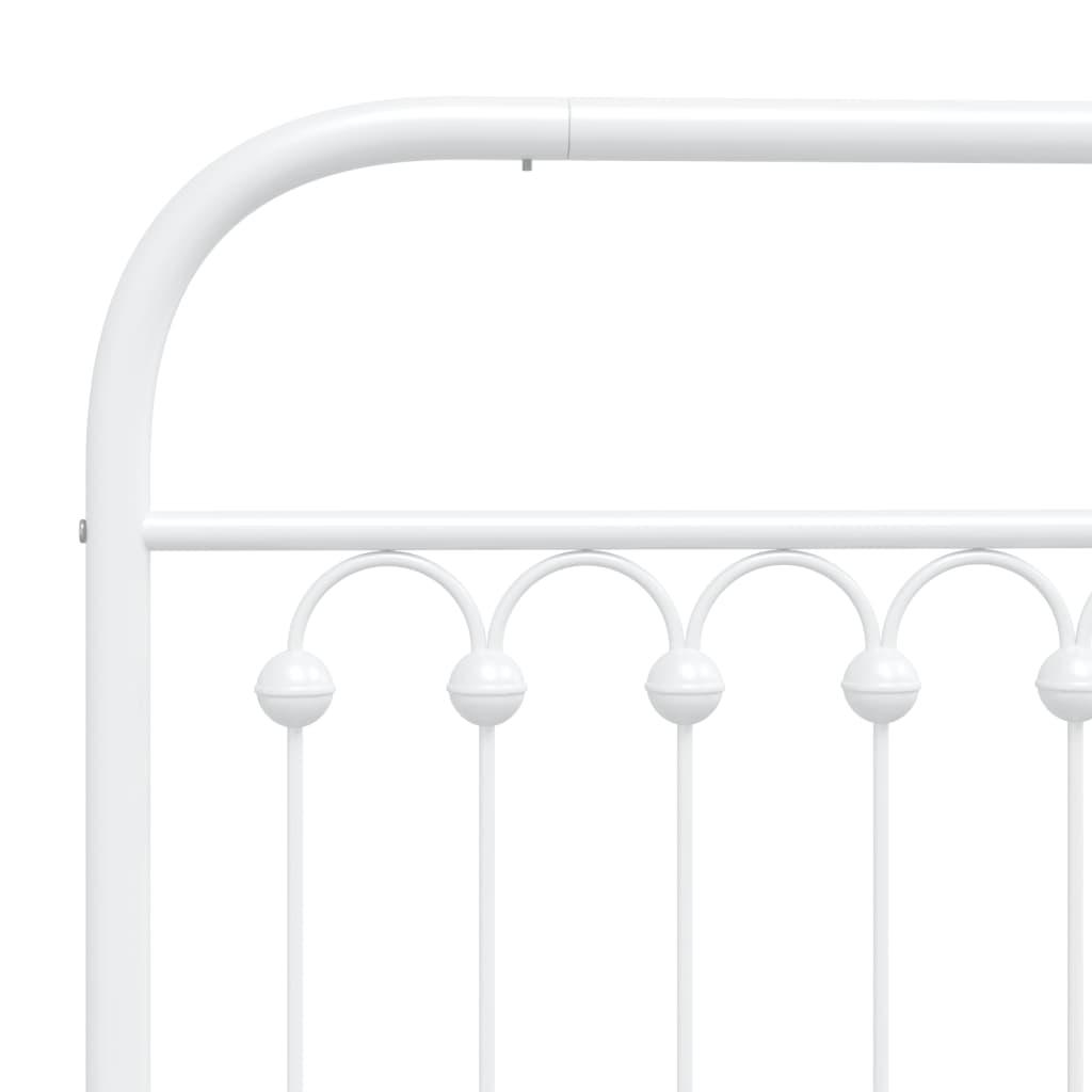Metal Bed Frame without Mattress with Footboard White 90x200cm