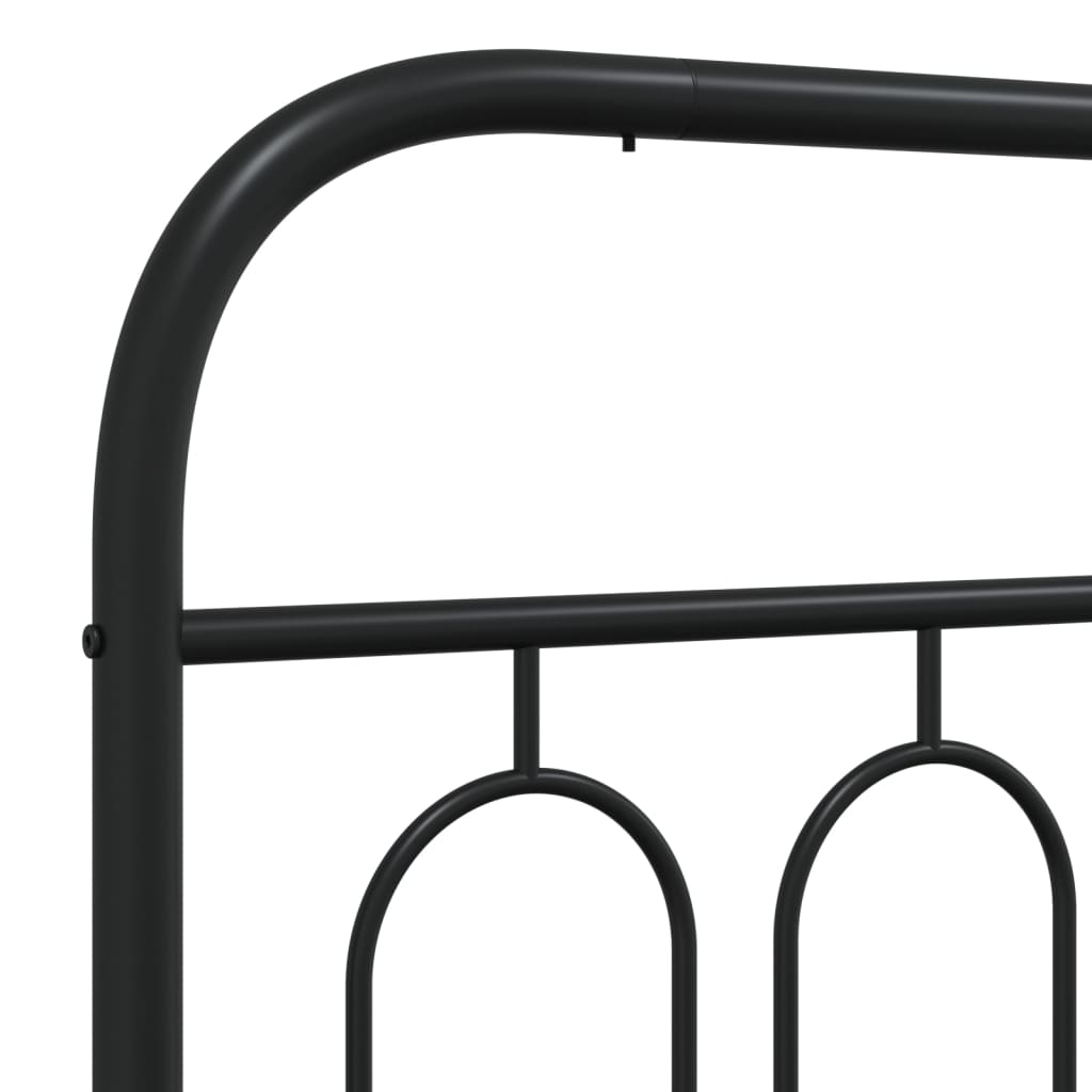 Metal Bed Frame without Mattress with Footboard Black 120x200cm