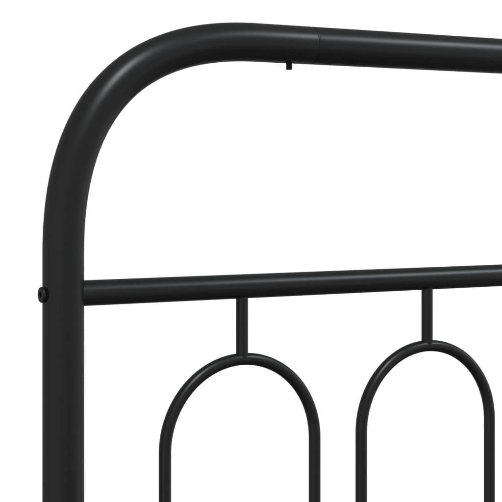 Metal Bed Frame without Mattress with Footboard Black 140x200cm