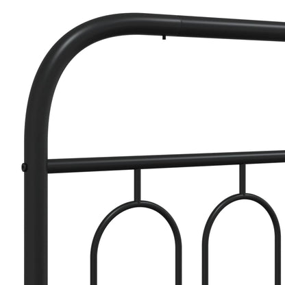 Metal Bed Frame without Mattress with Footboard Black 140x200cm