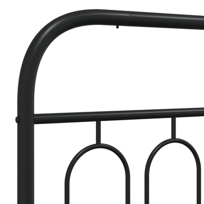 Metal Bed Frame without Mattress with Footboard Black 183x213cm