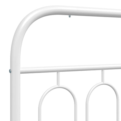 Metal Bed Frame without Mattress with Headboard White 120x200cm