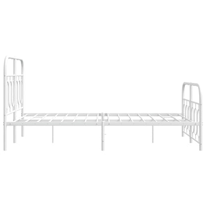 Metal Bed Frame without Mattress with Footboard White 120x200cm
