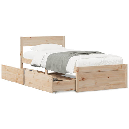 Bed Frame without Mattress 90x200 cm Solid Wood Pine