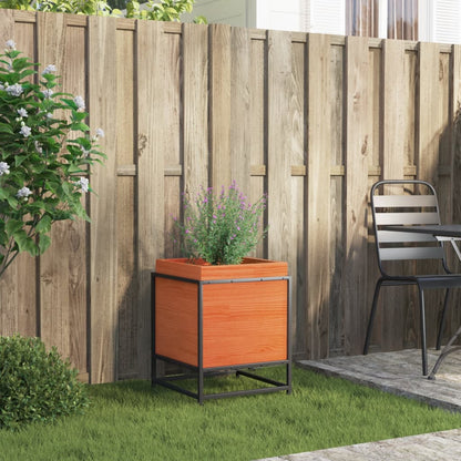 Garden Planter Wax Brown 40x40x50 cm Solid Wood Pine