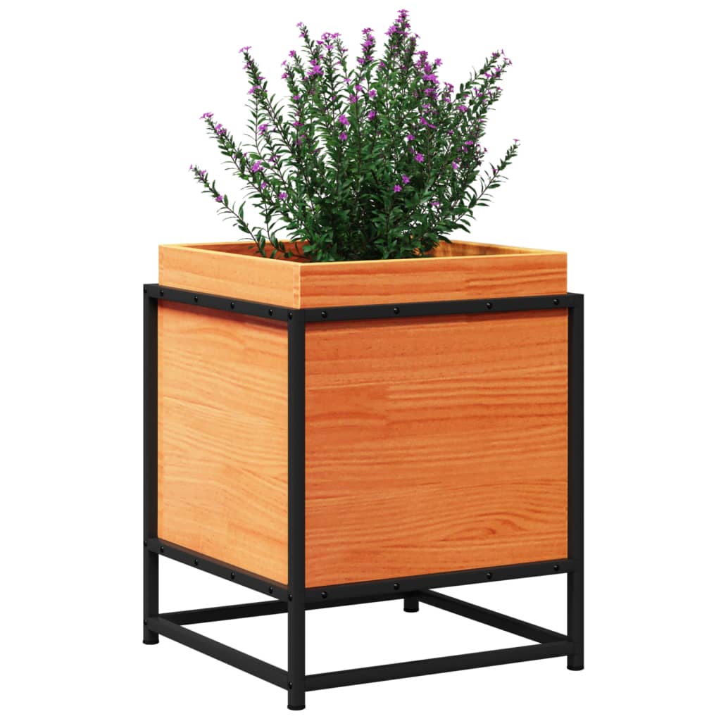 Garden Planter Wax Brown 40x40x50 cm Solid Wood Pine