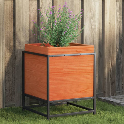 Garden Planter Wax Brown 40x40x50 cm Solid Wood Pine